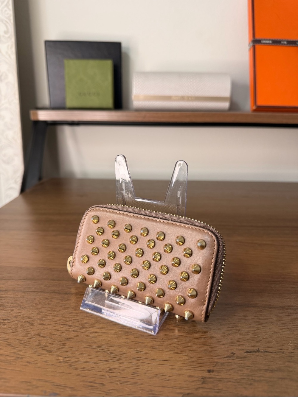 Authentic Louboutin Keyholder - Tan W/ GHW